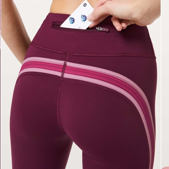 LULULEMON🦋💐athletica Maroon and Pink Leggings - Picture 8 of 13